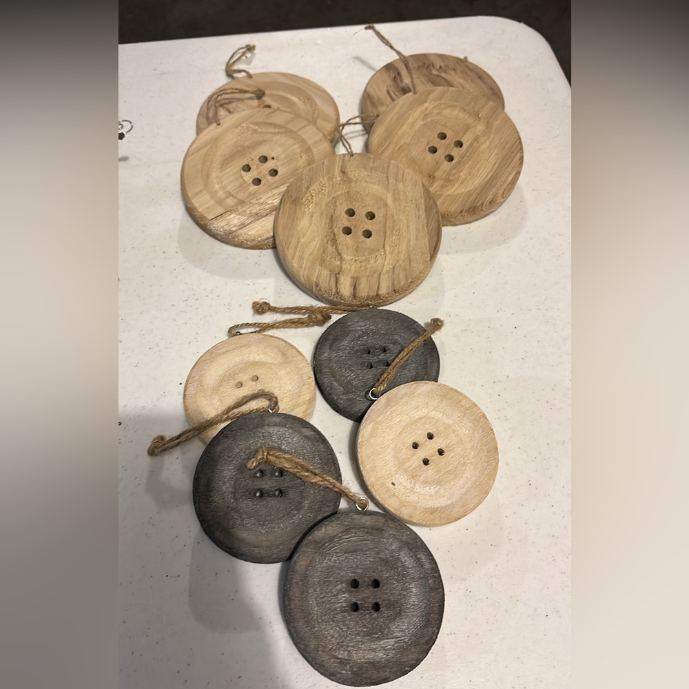 Lot of sewing themed Christmas ornaments